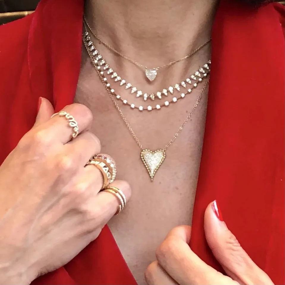 14KT Gold Diamond Queen Necklace, Best Seller !
