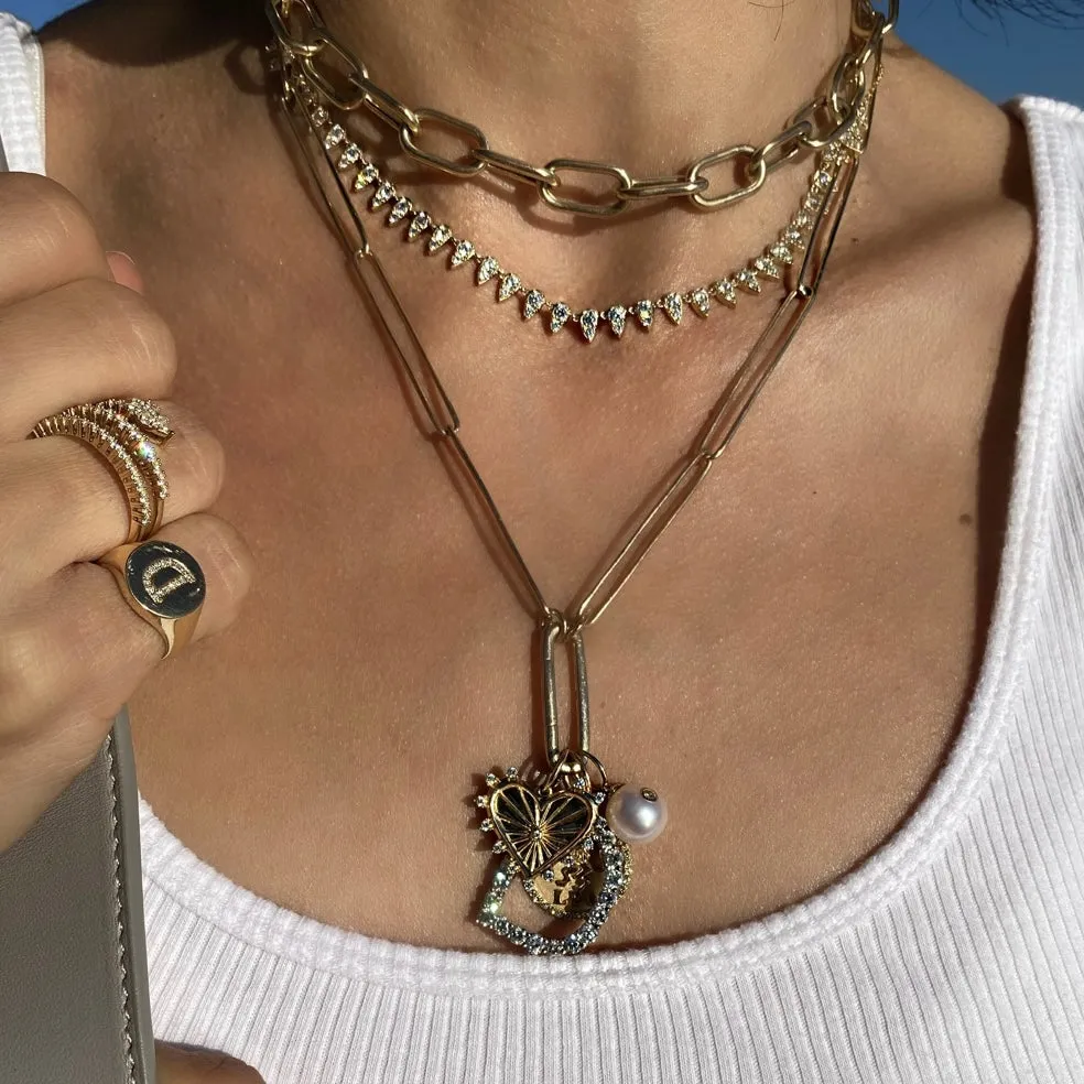 14KT Gold Diamond Queen Necklace, Best Seller !
