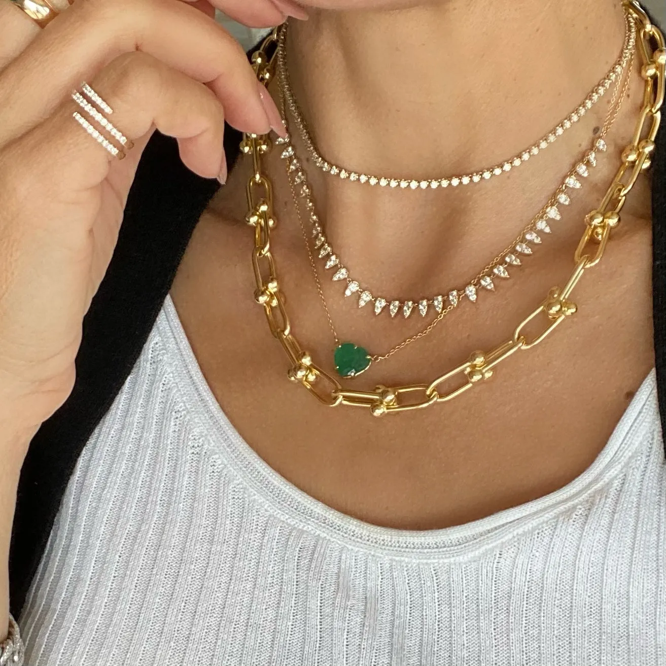 14KT Gold Diamond Queen Necklace, Best Seller !