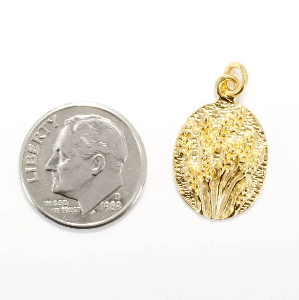 14kt Yellow Gold Vermeil Wheat Field Charm