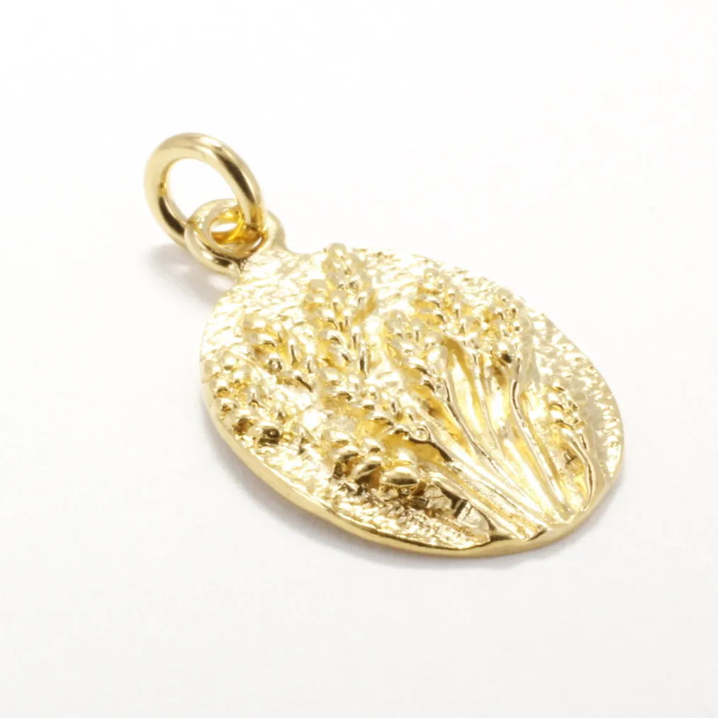 14kt Yellow Gold Vermeil Wheat Field Charm