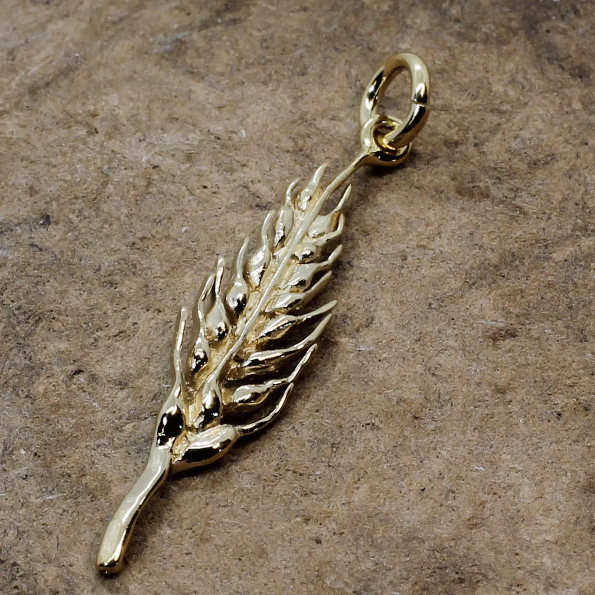 14kt Yellow Gold Vermeil Wheat Head Charm