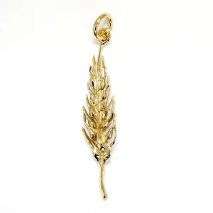 14kt Yellow Gold Vermeil Wheat Head Charm