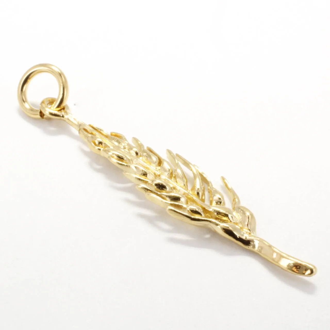 14kt Yellow Gold Vermeil Wheat Head Charm