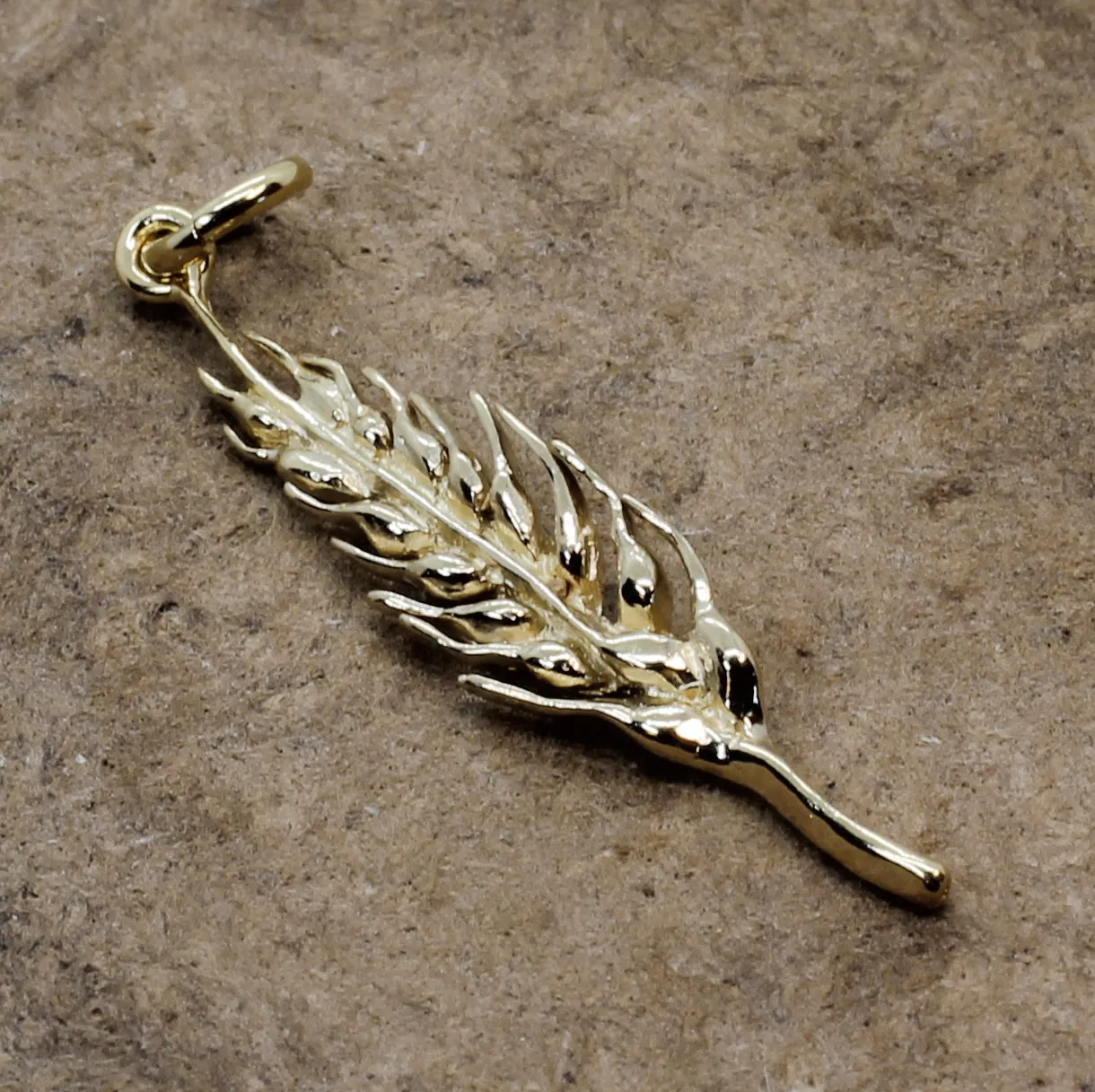 14kt Yellow Gold Vermeil Wheat Head Charm