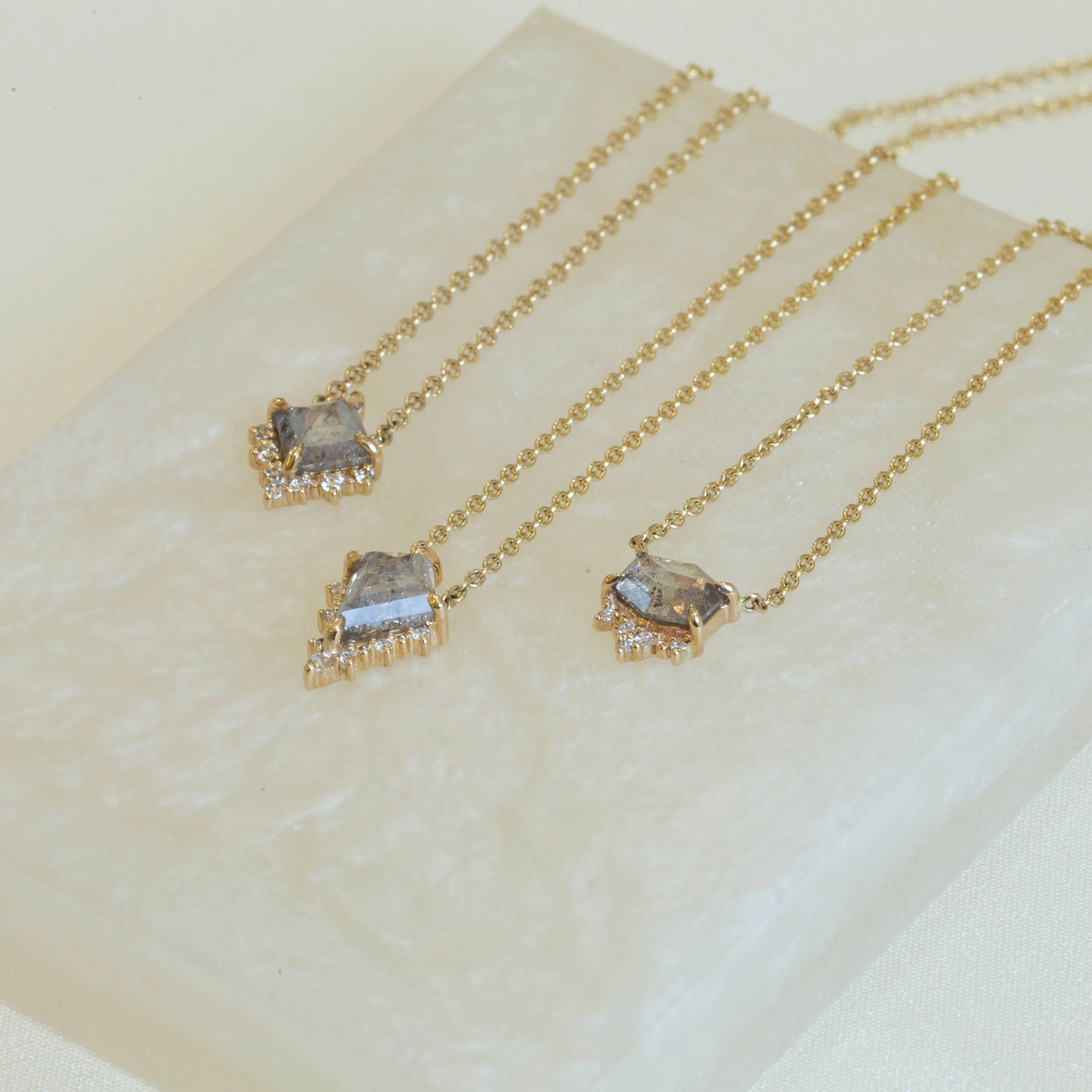 14ky 0.59ct Short Kite “Rae" Necklace