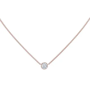 18K Rose Gold Round Diamond Necklace