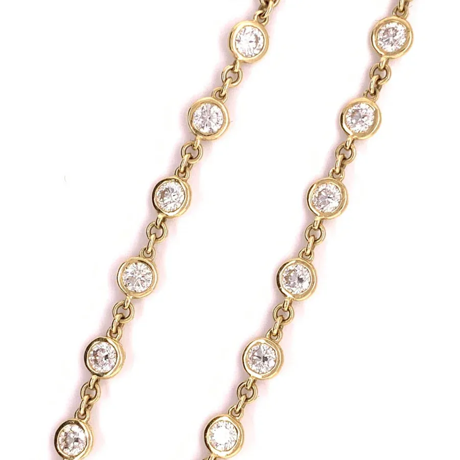 18K Yellow Gold Diamond Rosary Necklace