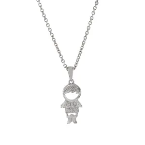 18KT White Gold Diamond Boy Charm Pendant
