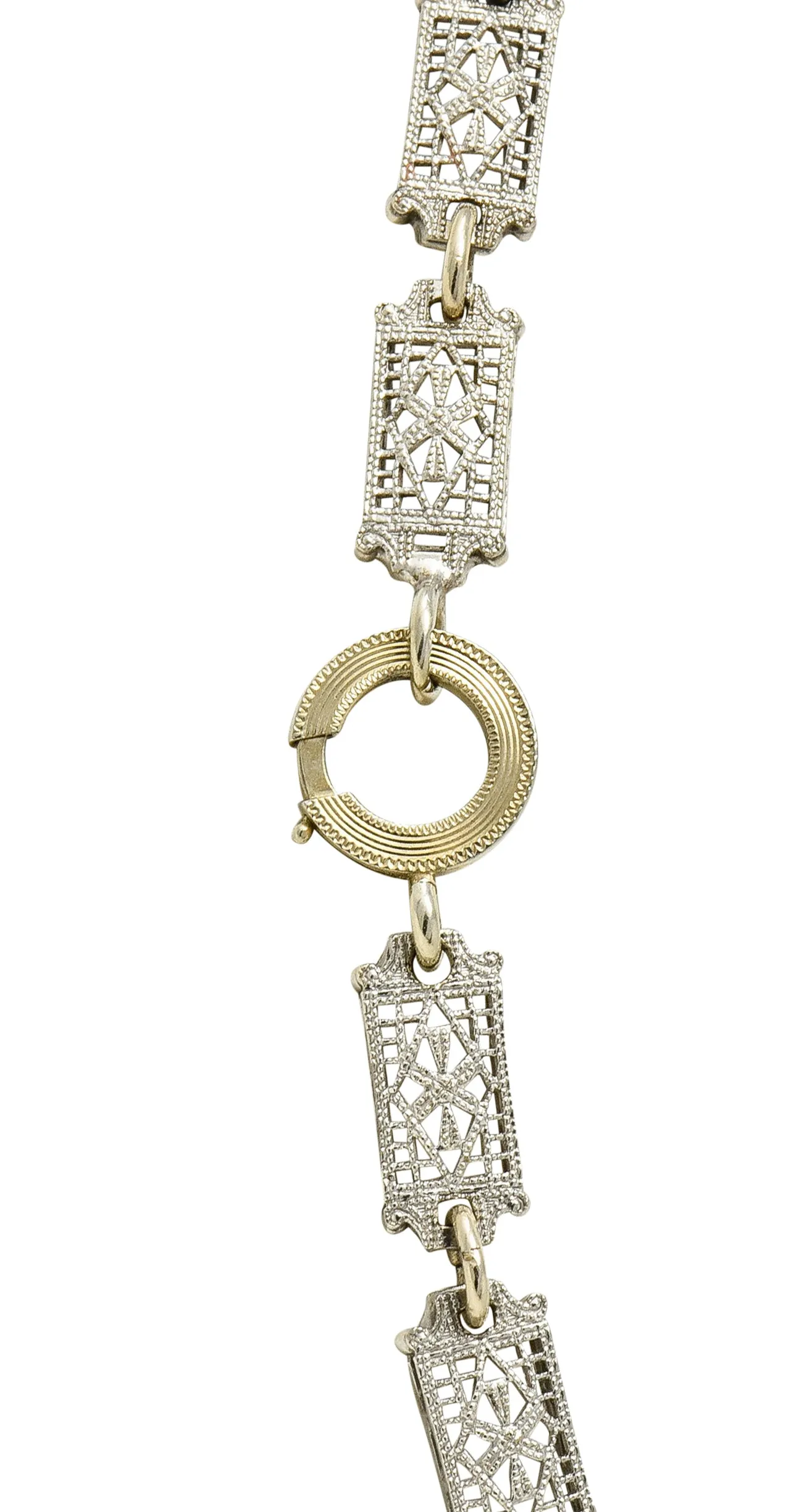 1920's Art Deco Diamond Camphor Glass Platinum Oval Drop Necklace