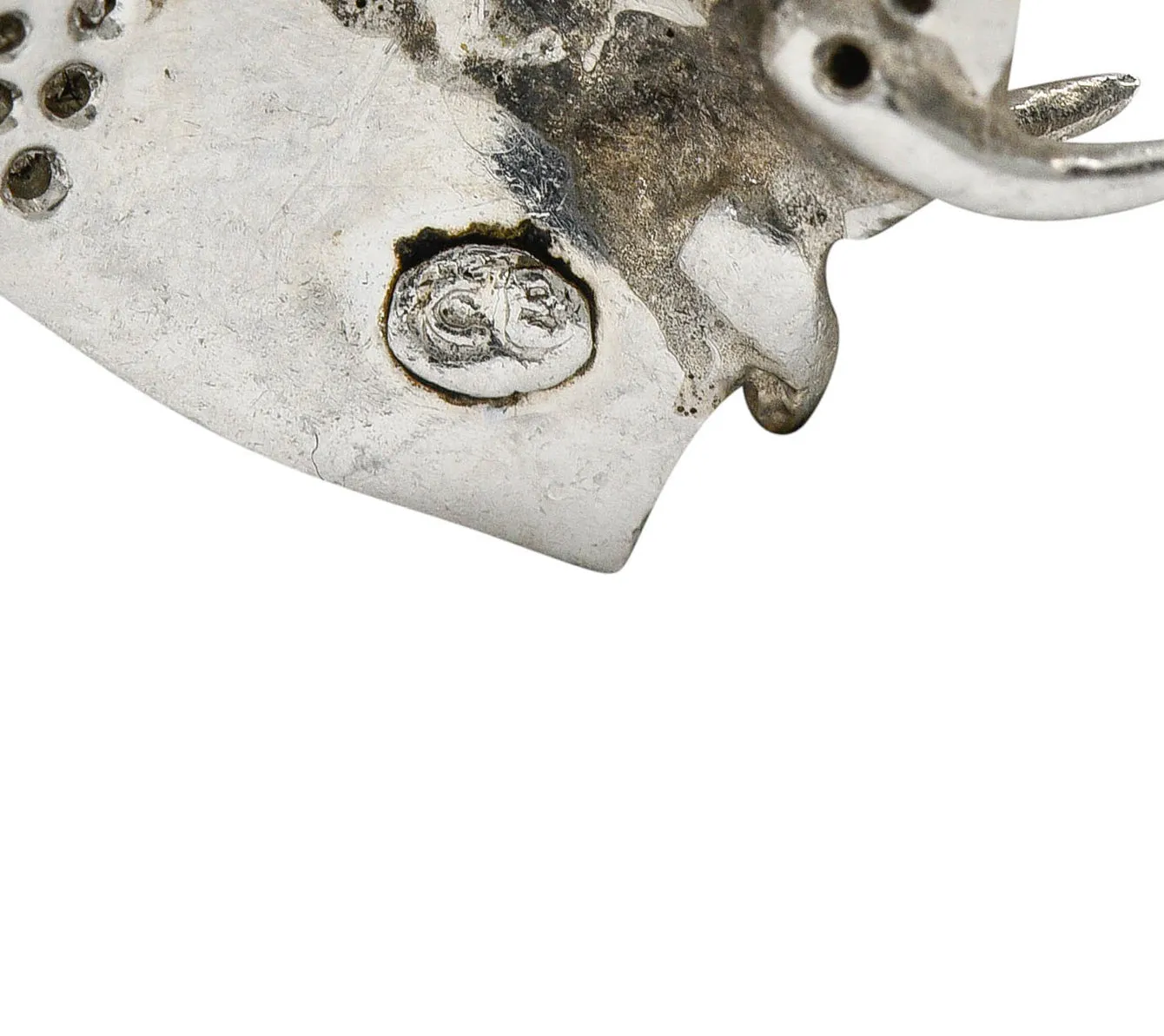 1920's Art Deco Pave Diamond Platinum Elephant Charm