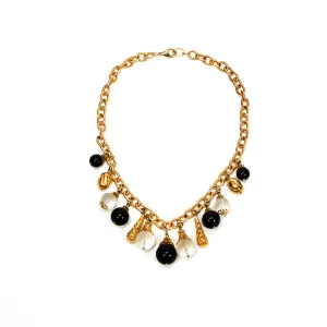 1970's Gold and Black Statement Bubble Necklace
