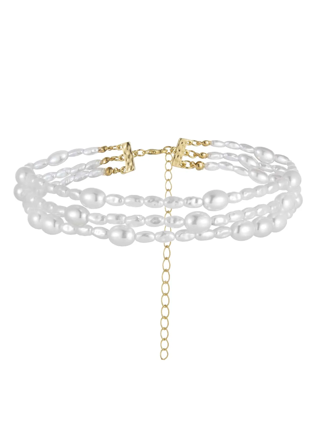 1pc Elegant Faux Pearl Beaded Layered Necklace