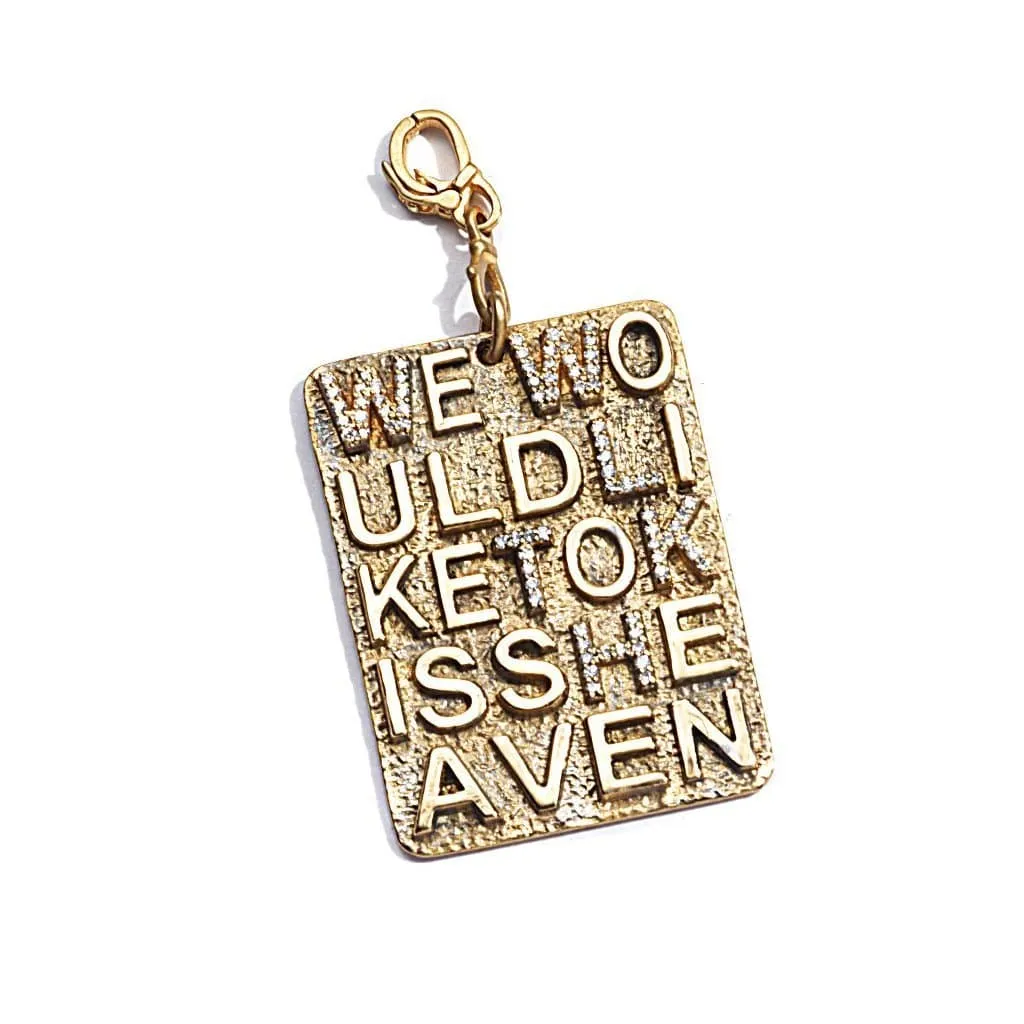 20K "We Would Like to Kiss Heaven" Diamond Pendant
