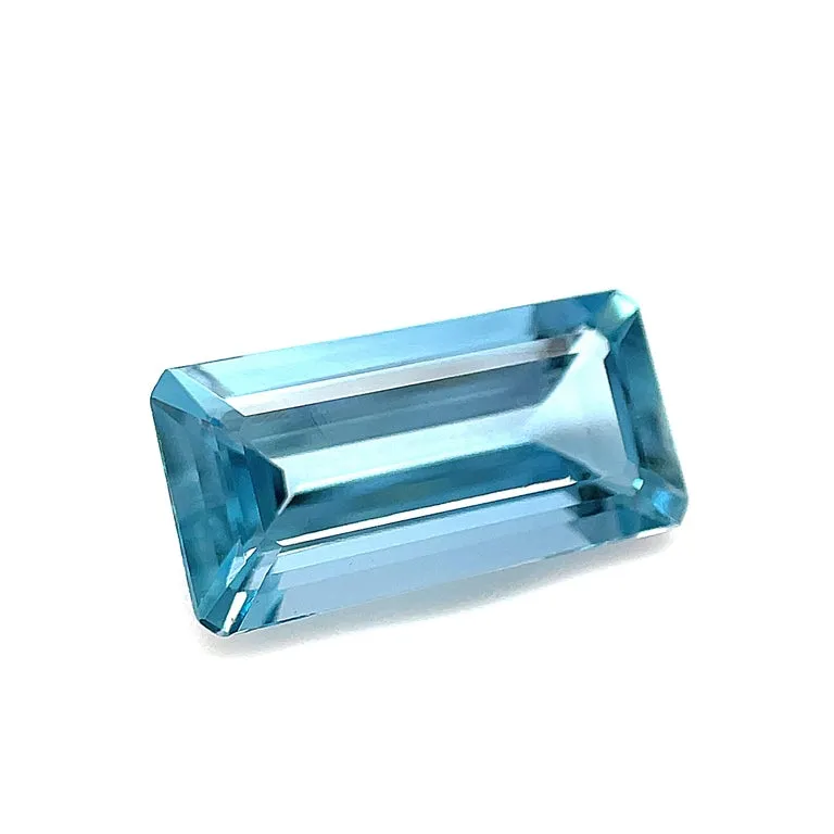 3.37 Carat Emerald Cut Octagonal Loose Unset Aquamarine Gemstone