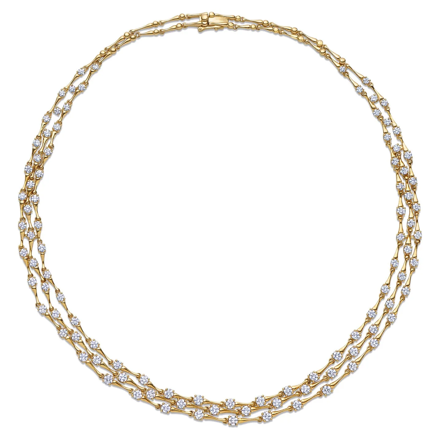 7.84ctw Three-Row Diamond Necklace