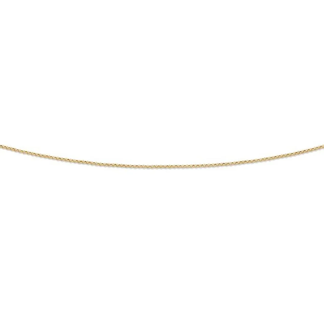9ct Yellow Gold Silver Infused Belcher Necklace Chain 65cm