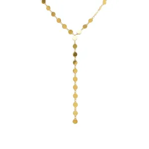 9ct Yellow Gold Silver Infused Fancy Oval Drop Necklace