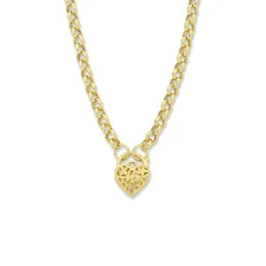 9ct Yellow Silver Infused Padlock Necklace