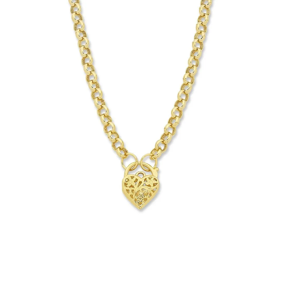 9ct Yellow Silver Infused Padlock Necklace