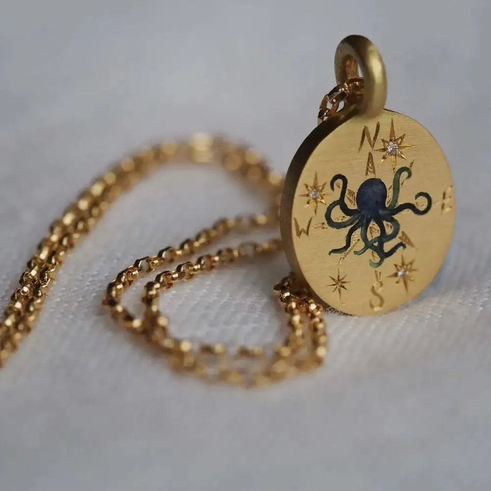 Aesthetic Women's Pendant Necklace with Enamel