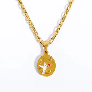 Aesthetic Women's Pendant Necklace with Enamel