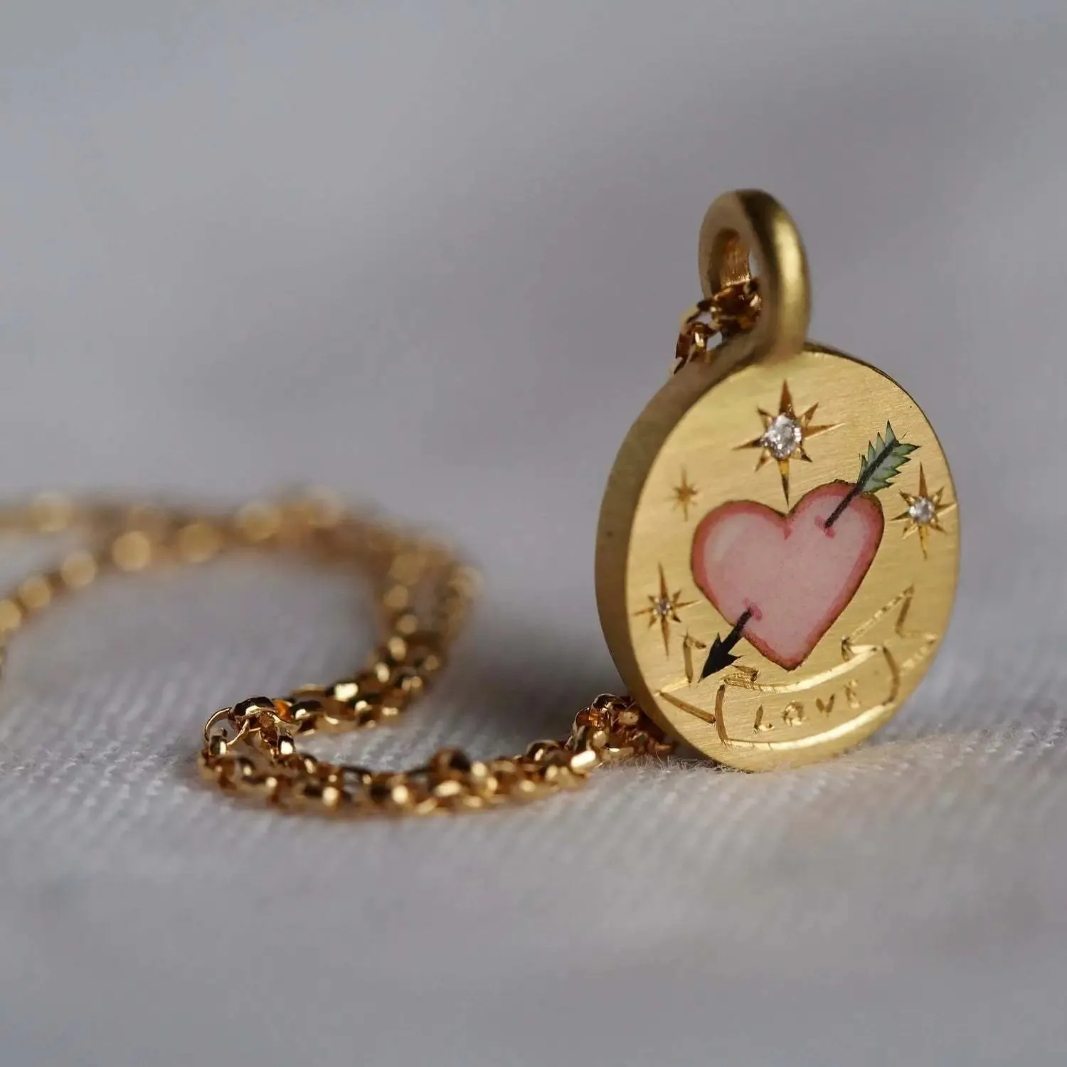 Aesthetic Women's Pendant Necklace with Enamel