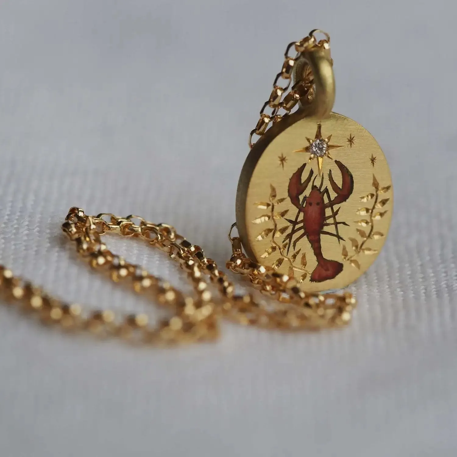 Aesthetic Women's Pendant Necklace with Enamel