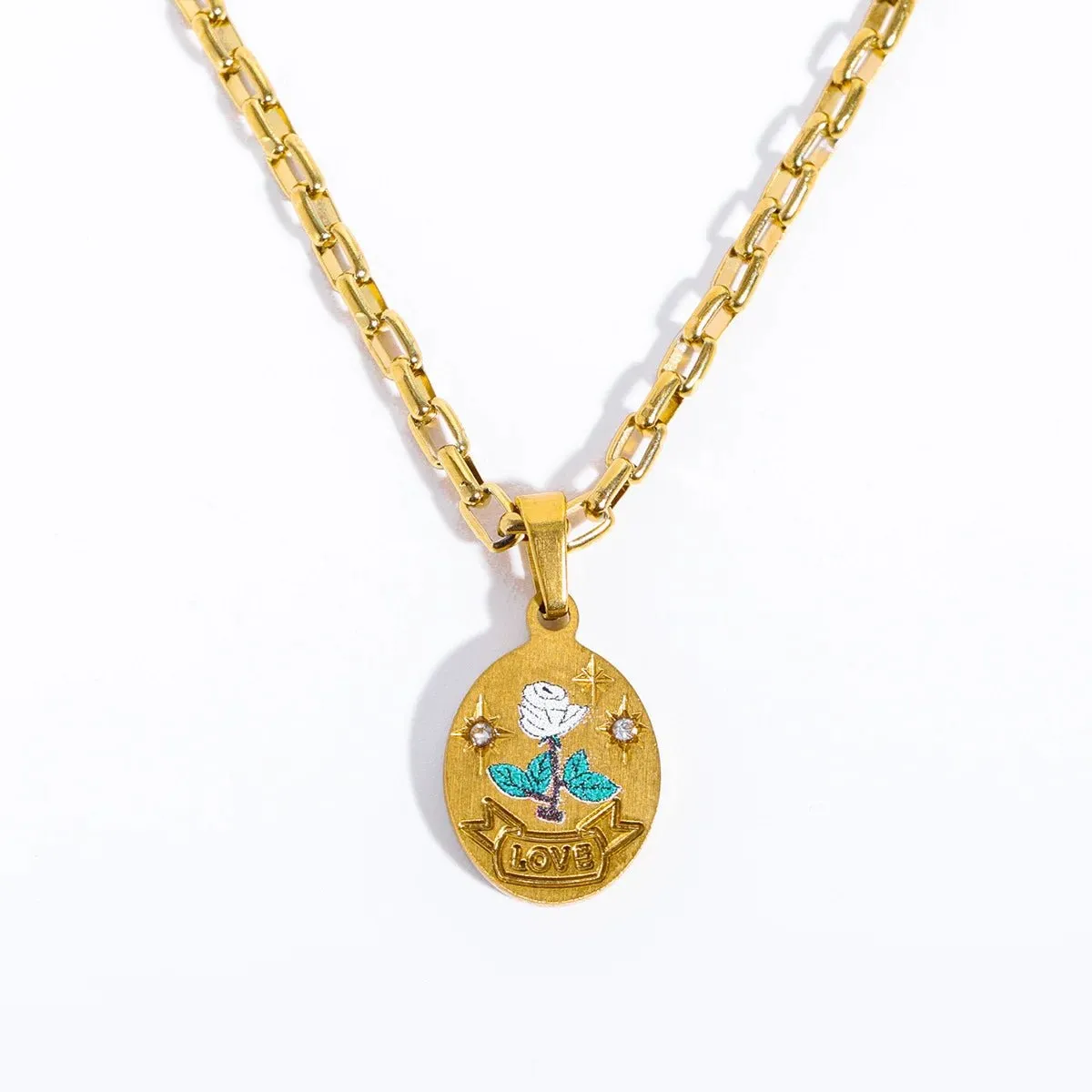 Aesthetic Women's Pendant Necklace with Enamel
