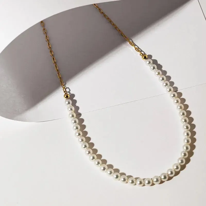 Akoya Pearl 18K Gold Chain Design Elegant Necklace
