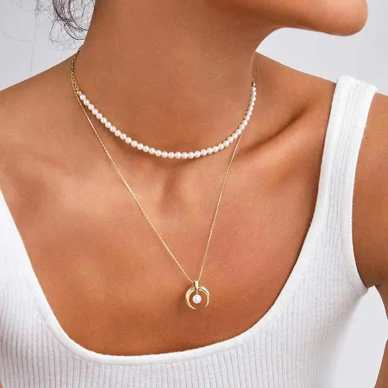 Akoya Pearl 18K Gold Chain Design Elegant Necklace
