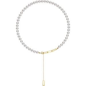 Akoya Pearl 18K Gold Unique Chain Design Extraordinary Necklace
