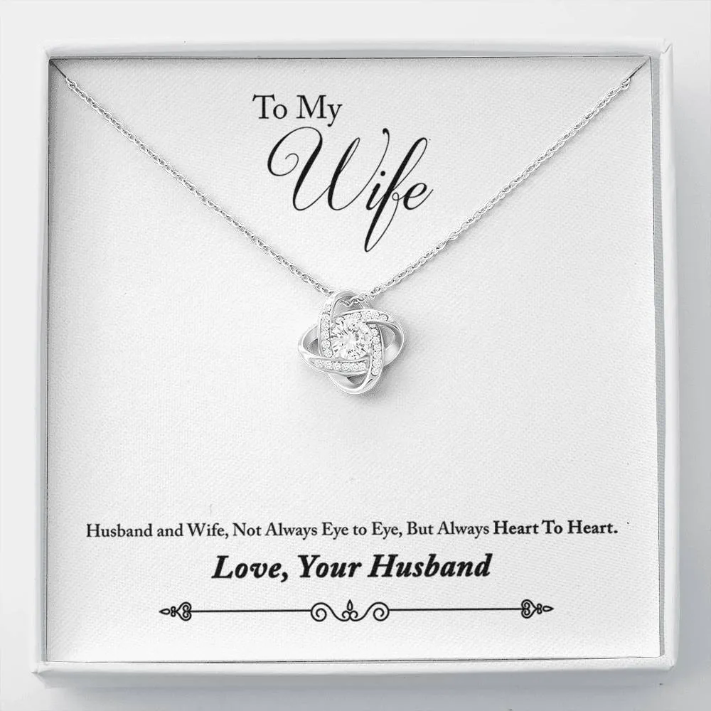 Always Heart to Heart-Love Knot Necklace for Wife