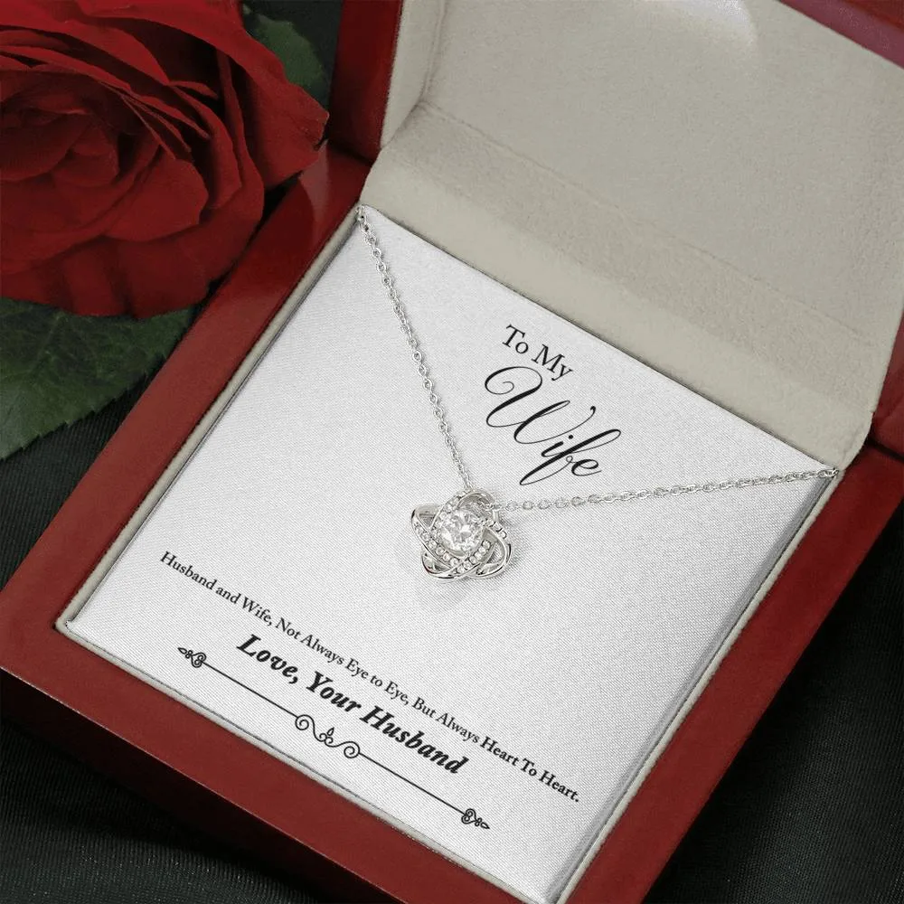 Always Heart to Heart-Love Knot Necklace for Wife