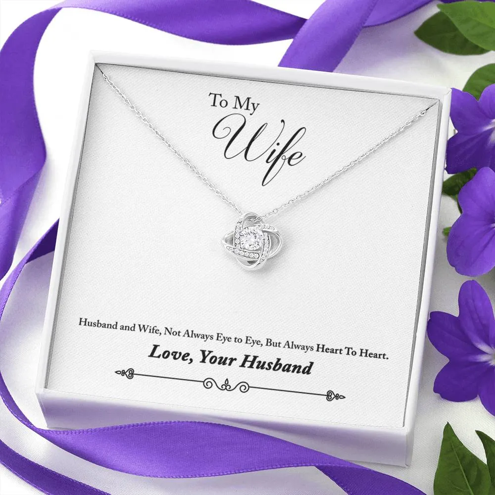 Always Heart to Heart-Love Knot Necklace for Wife