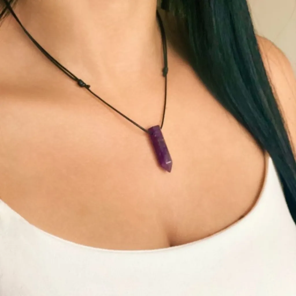 Amethyst Bullet Point Necklace
