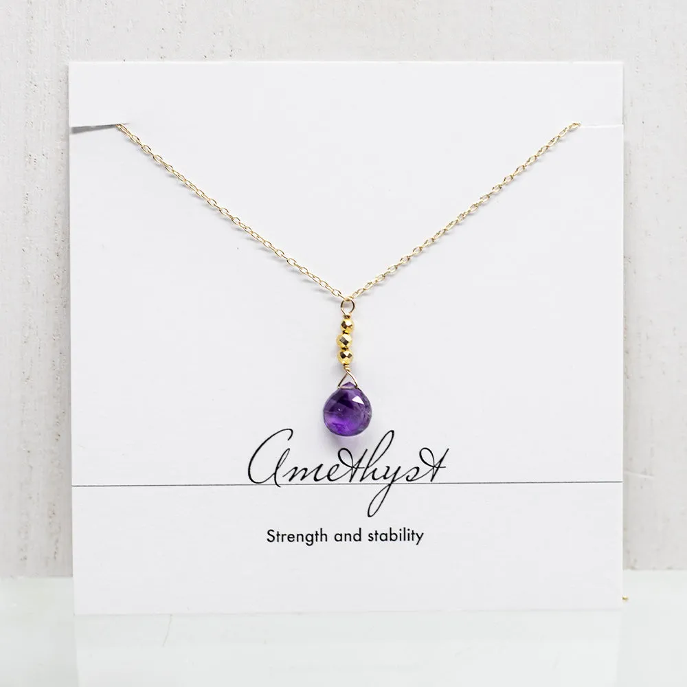 Amethyst Gold Raindrop Set
