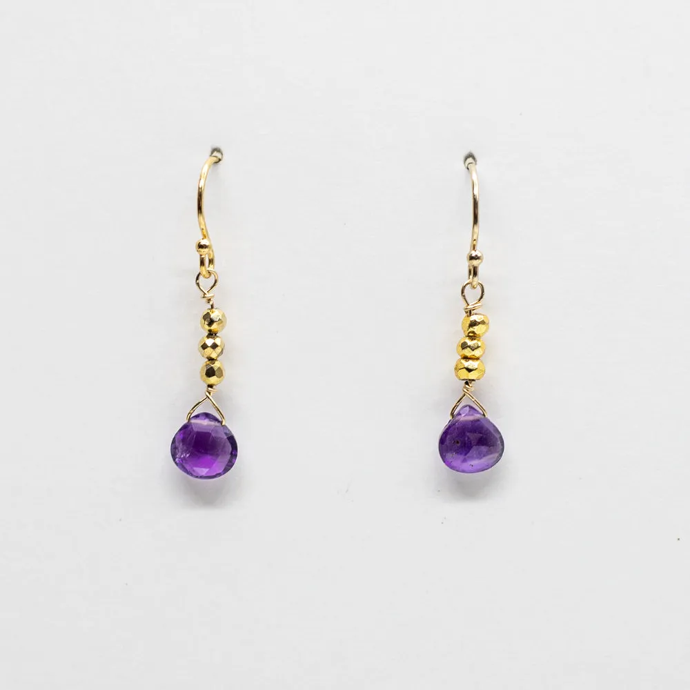 Amethyst Gold Raindrop Set