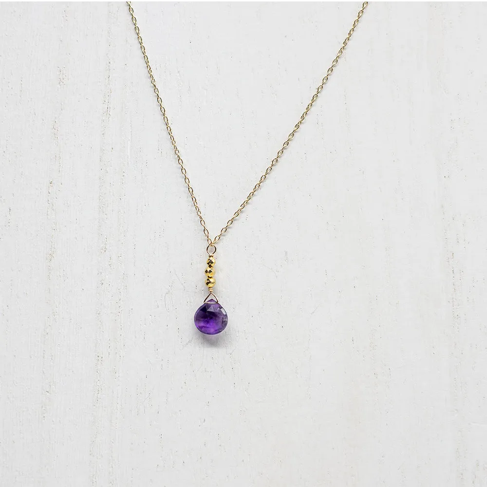 Amethyst Gold Raindrop Set