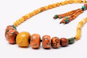 Ancient Tibetan amber coral & turquoise