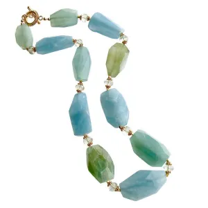 Aquamarine Nuggets Prasiolite Necklace - Brynn III Necklace