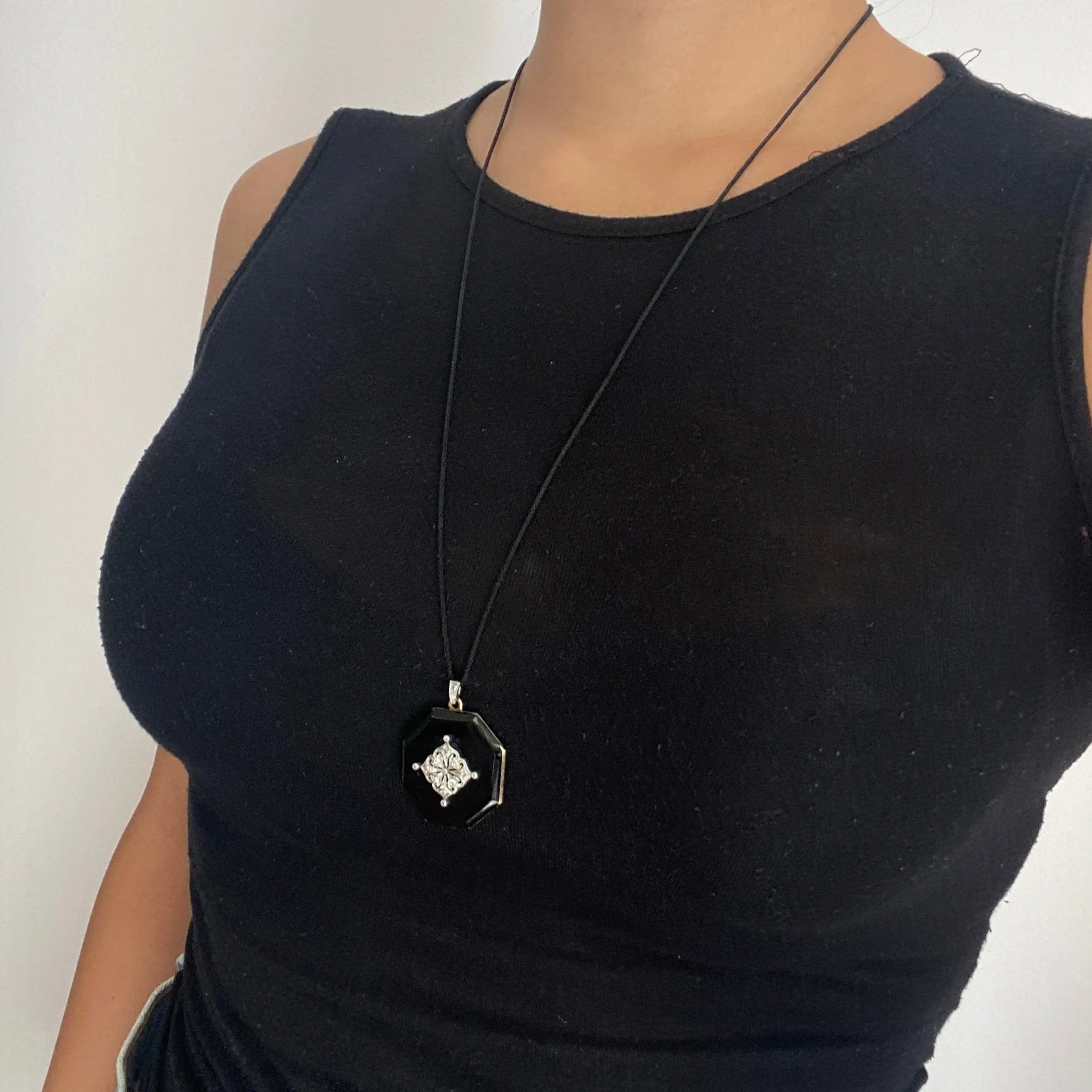 Art Deco Diamond and Enamel Locket