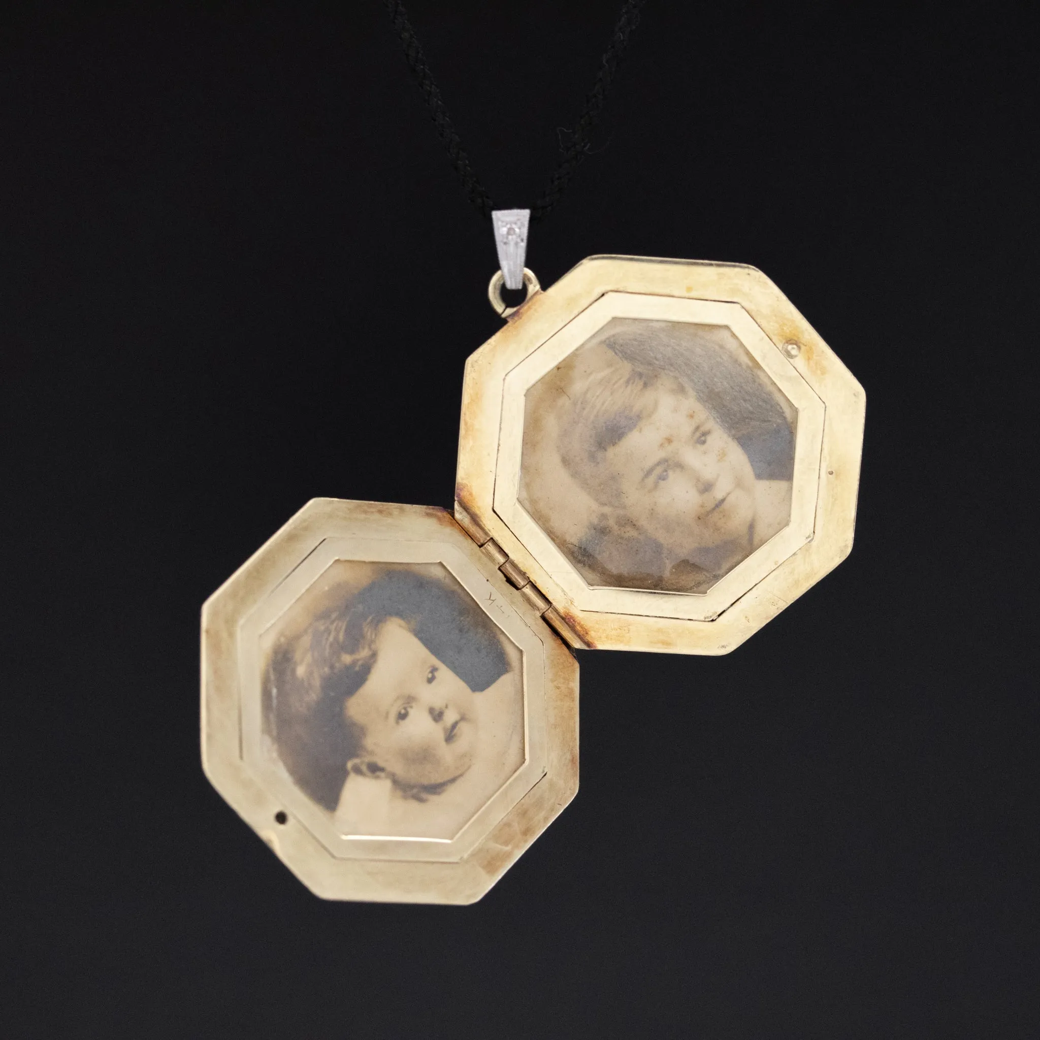 Art Deco Diamond and Enamel Locket