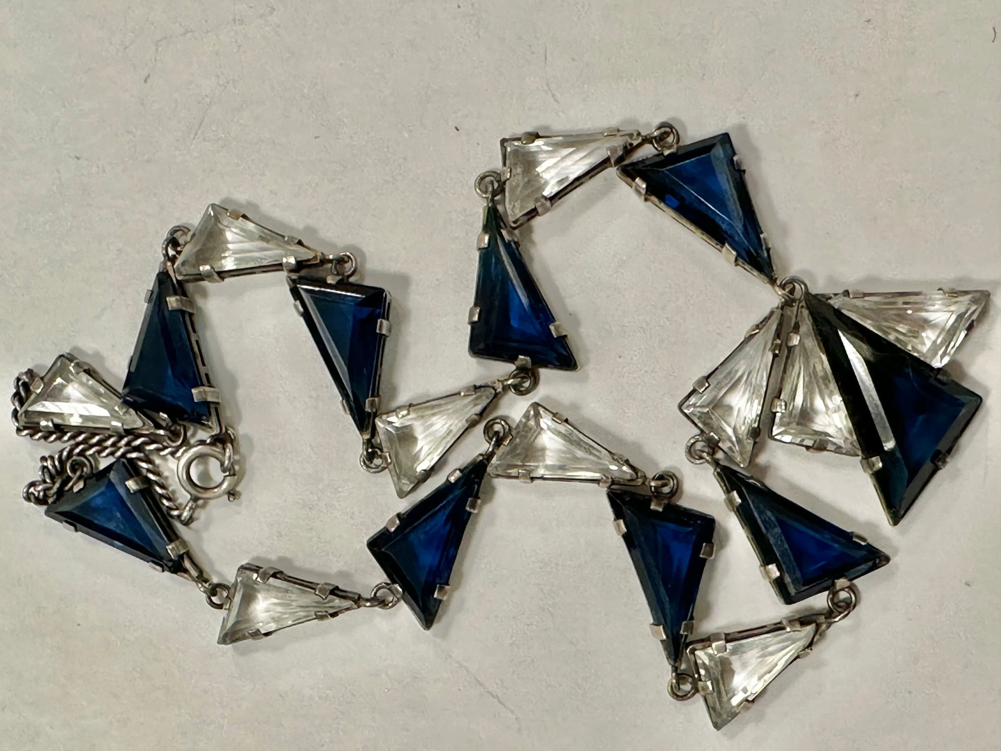 Art Deco Sterling and Crystal Necklace