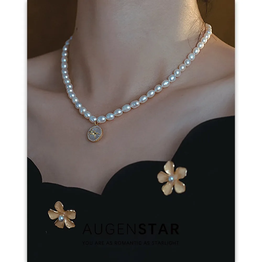 ASR | Elegant Pearl Star Necklace
