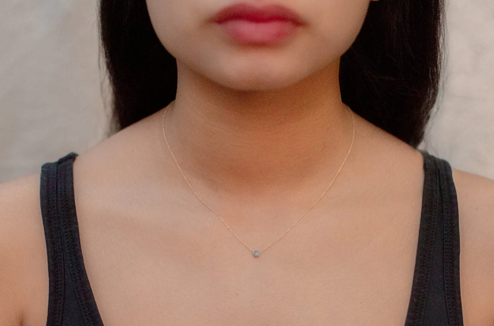 Baby Cab Necklace - Aquamarine