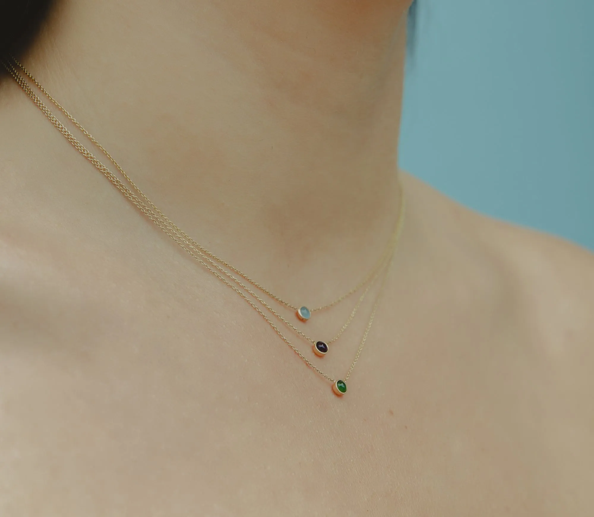Baby Cab Necklace - Aquamarine