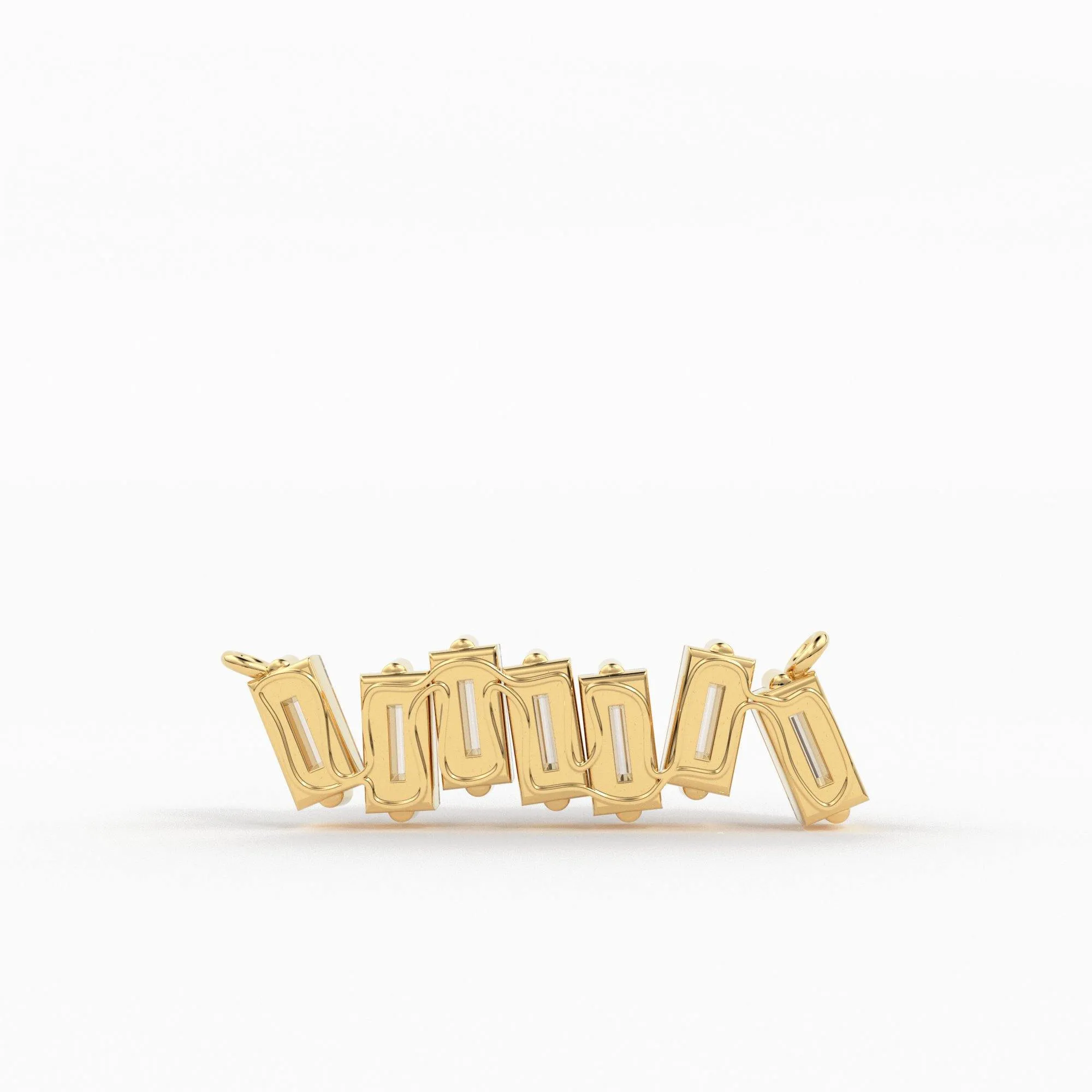 Baguette Diamond Cluster Necklace in 14k Gold / Diamond Cluster Necklace / Unique Diamond Layering Necklace/ Diamond Necklace/ Diamond Chain