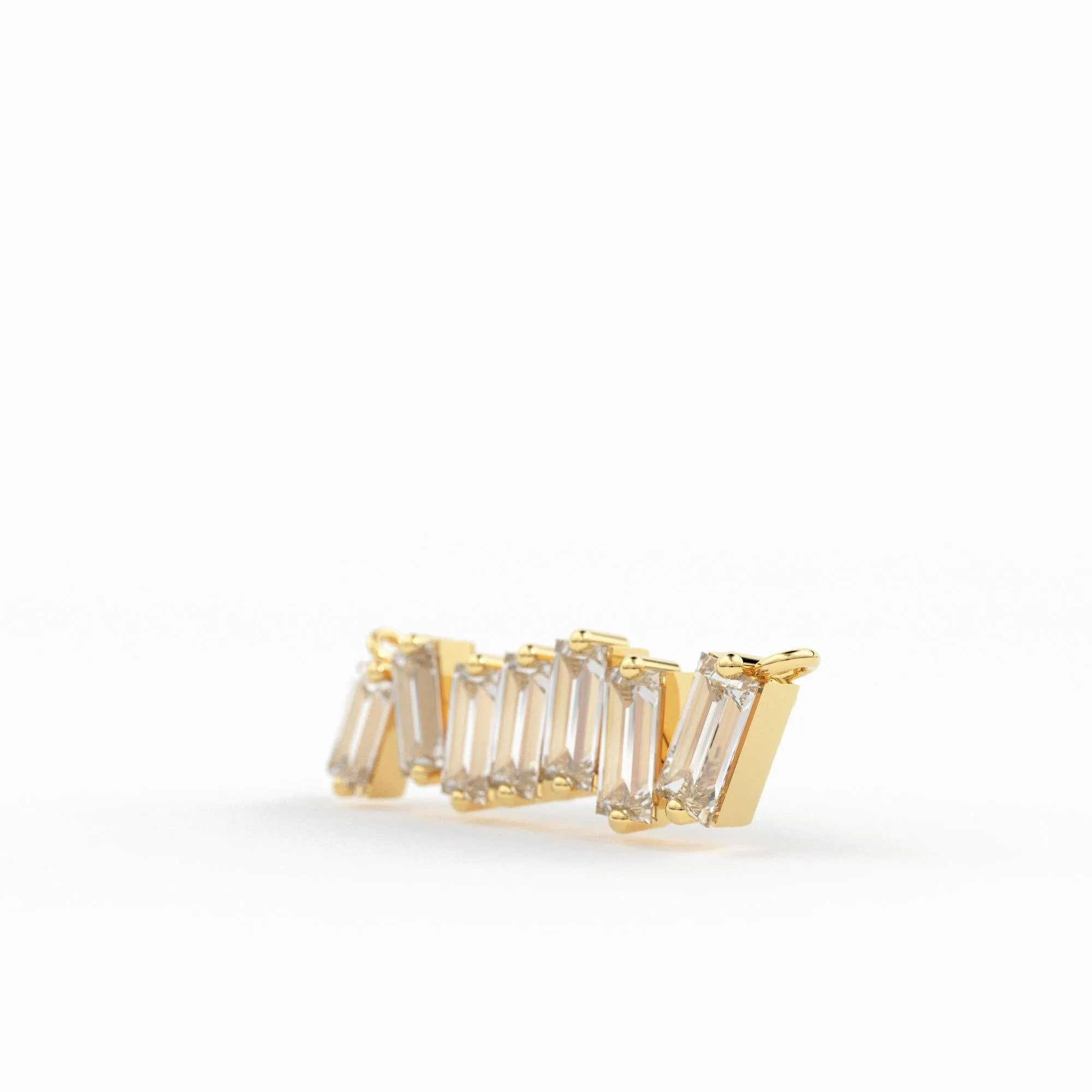 Baguette Diamond Cluster Necklace in 14k Gold / Diamond Cluster Necklace / Unique Diamond Layering Necklace/ Diamond Necklace/ Diamond Chain