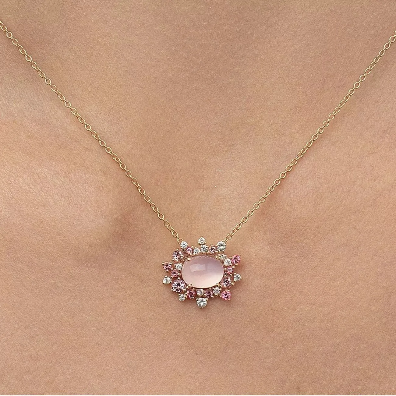 Baobab 18K Rose Gold Pink Tourmaline & Mixed Gemstone Pendant Necklace